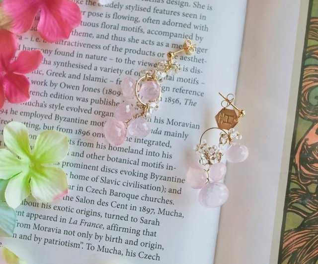 No.39◆天然石ピアス◆ローズクォーツ◆ディープローズクォーツ◆キドニー Jeweliss 6種類から選べる 天然石 10月 誕生石 ローズクォーツ ピアス