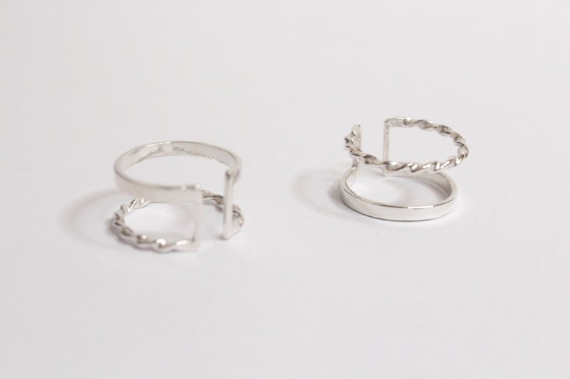 Two Side Of Cool Silver Rings - แหวนทั่วไป - เงินแท้ สีเงิน