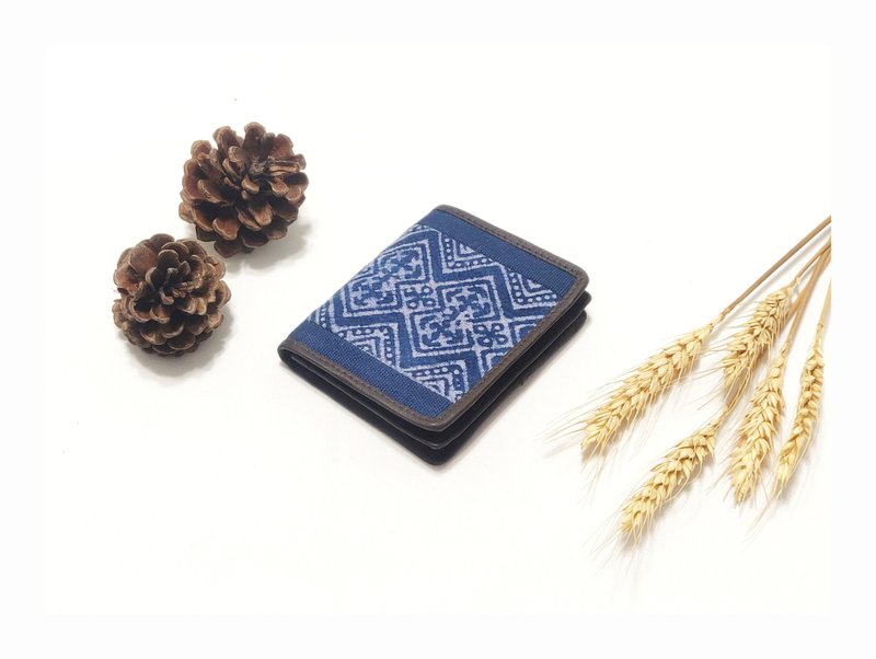 Tribal Business Card Case, Cotton Business Card Holder, Indigo Case Case, Cotton - 名片架/名片座 - 棉．麻 藍色
