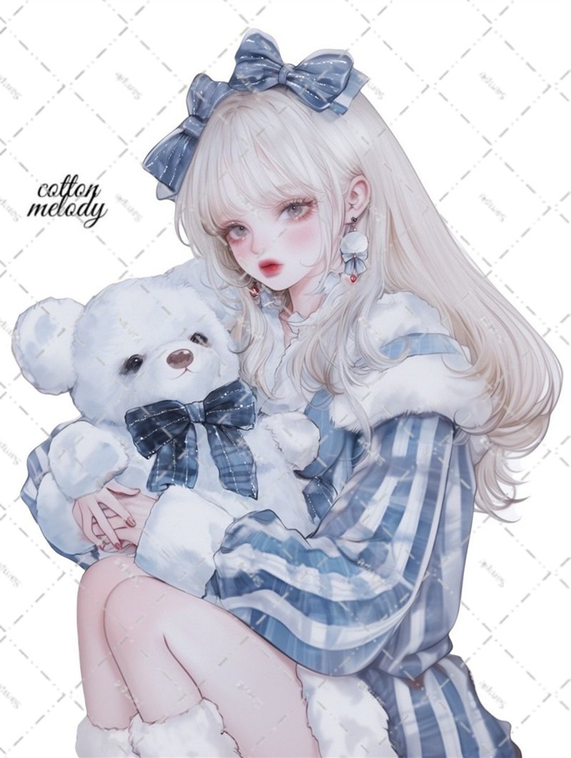 original sticker no.7514 人物ステッカー オリジナルステッカー 人物ステッカー 女の子ステッカー オリジナル人物ステッカー - 貼紙 - 紙 