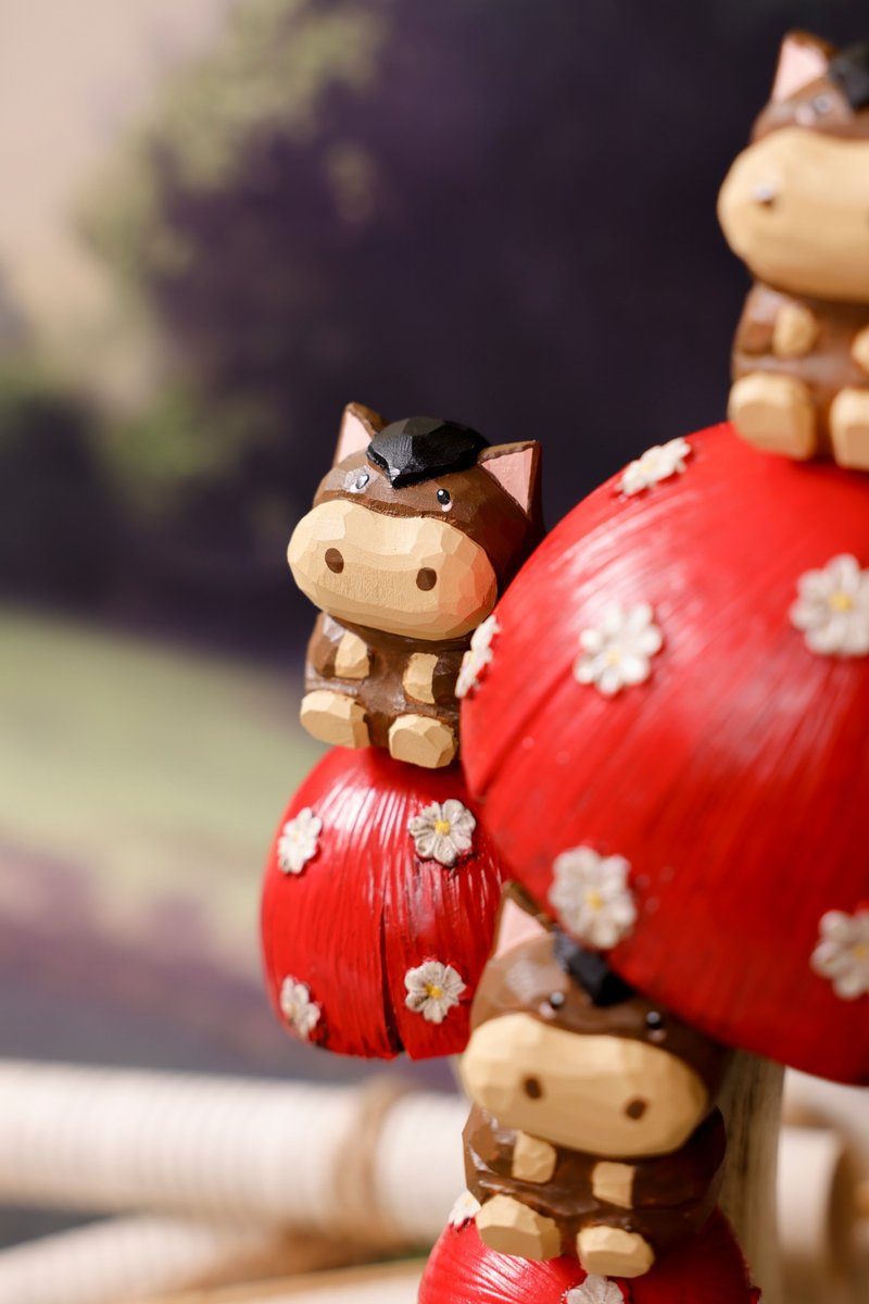 Islandoffer (原創設計) (十二生肖系列) 椴木雕馬仔 - 擺飾/家飾品 - 木頭 咖啡色