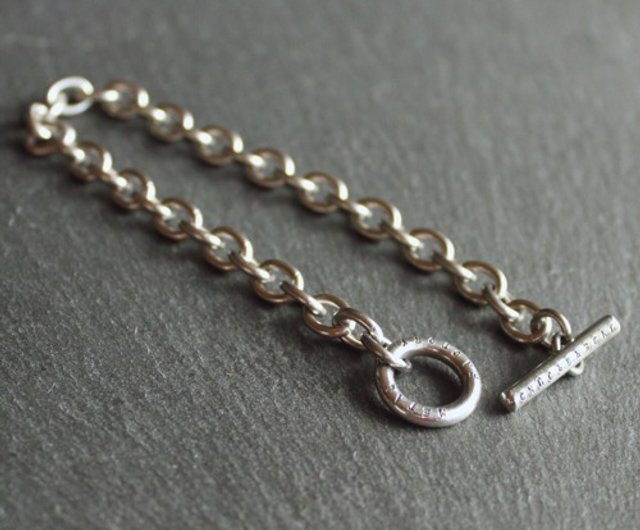 Tin × silver bracelet [Chain Bracelet -AZUKI-] Metal Stainless