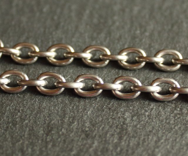 Tin × silver bracelet [Chain Bracelet -AZUKI-] Metal Stainless