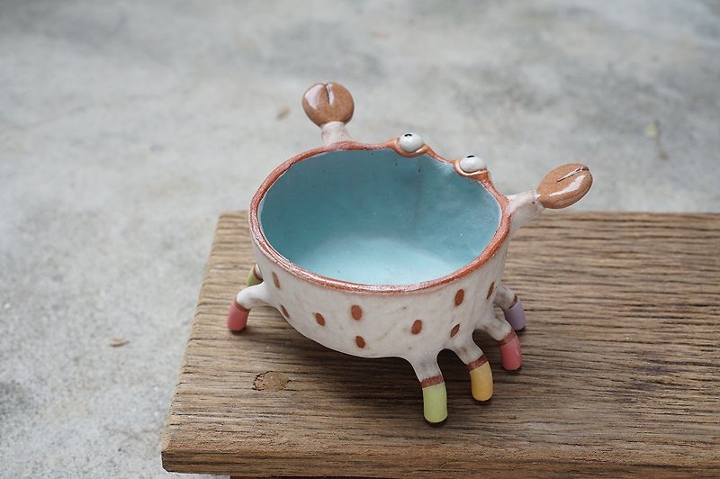 Crab plant pot handmade ceramic - 植物/盆栽/盆景 - 陶 多色