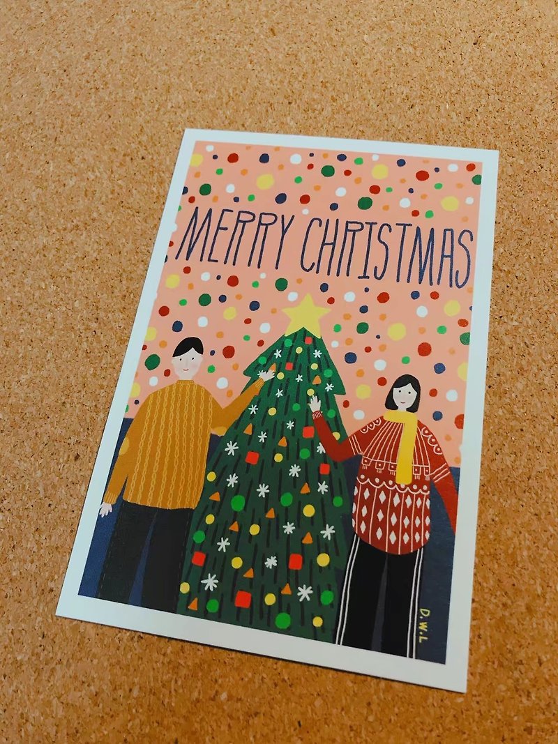 DWL'S LITTLE SHOP-CHRISTMAS MERRY CHRISTMAS / Original postcard / greeting card / gift card / color card / decorative painting - Cards & Postcards - Paper Black