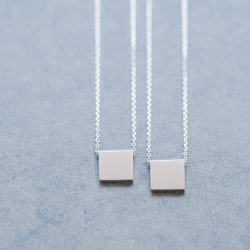 2コset) 四角 ペア ネックレス シルバー925 - 項鍊 - 其他金屬 銀色