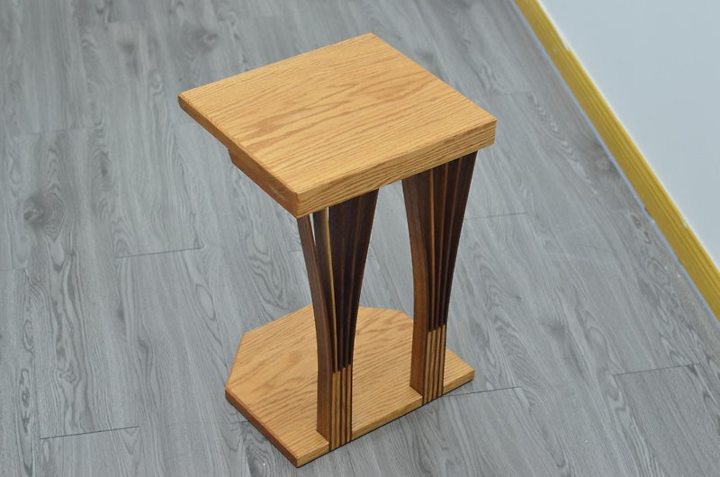 Engravable fan-shaped wood chip coffee coffee table all handmade - เฟอร์นิเจอร์อื่น ๆ - ไม้ สีกากี