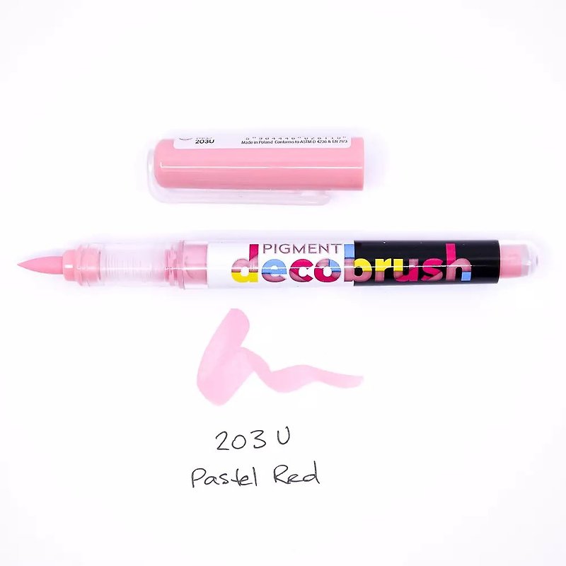 Pastel Red (203U) DecoBrush Pigment Liquid Acrylic Brush - Other Writing Utensils - Plastic Pink