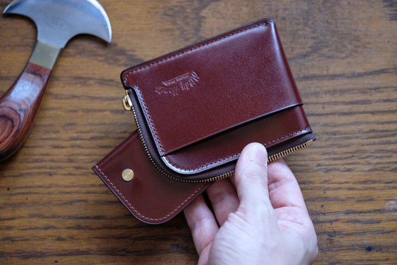MILDY HANDS - 馬臀皮拉鍊皮夾 - Zipper Wallet Shell Corodvan - 零錢包/小錢包 - 真皮 多色