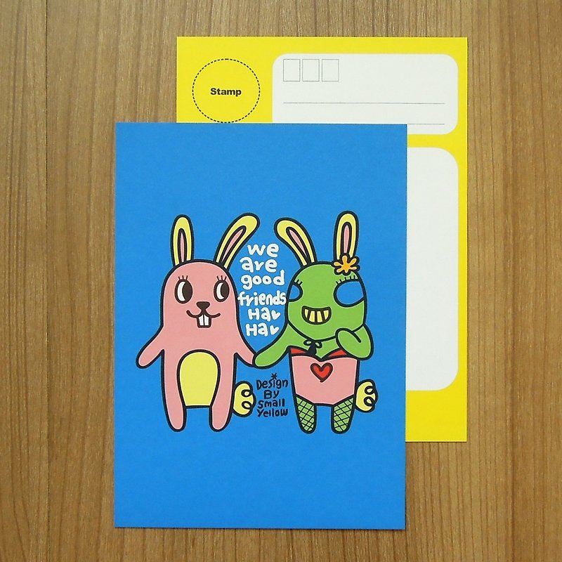 Y planet _ good friend postcard - การ์ด/โปสการ์ด - กระดาษ สีน้ำเงิน