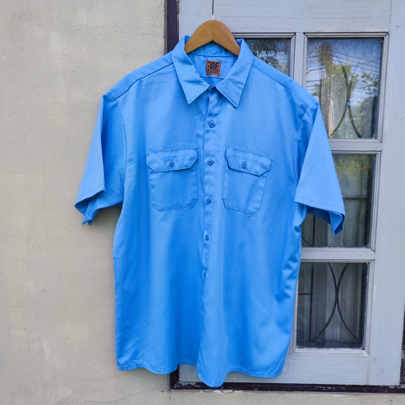 Vintage Big Ben By Wrangler Workwear Shirt Deadstock - Men's Shirts - Cotton & Hemp Blue