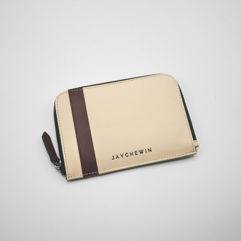 ALMOSTPERFECT - Flat Wallet in Cream/Red - 錢包/皮夾/長短夾 - 真皮 卡其色