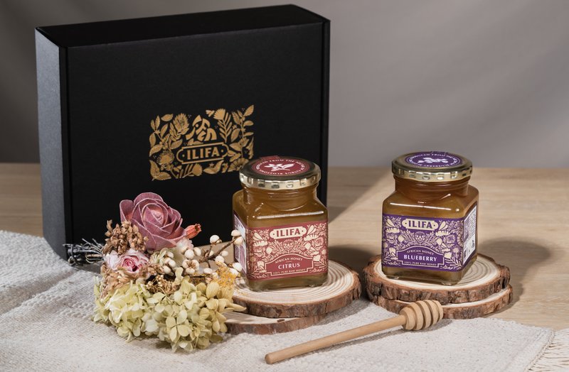 ILIFA’s selected two-in-one honey gift box set: citrus flower honey + blueberry flower honey - Honey & Brown Sugar - Fresh Ingredients 