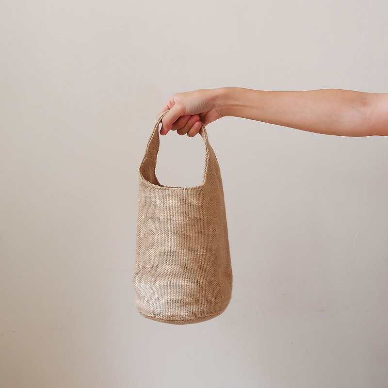 pear shaped pouch - กระเป๋าถือ - ผ้าฝ้าย/ผ้าลินิน สีเทา