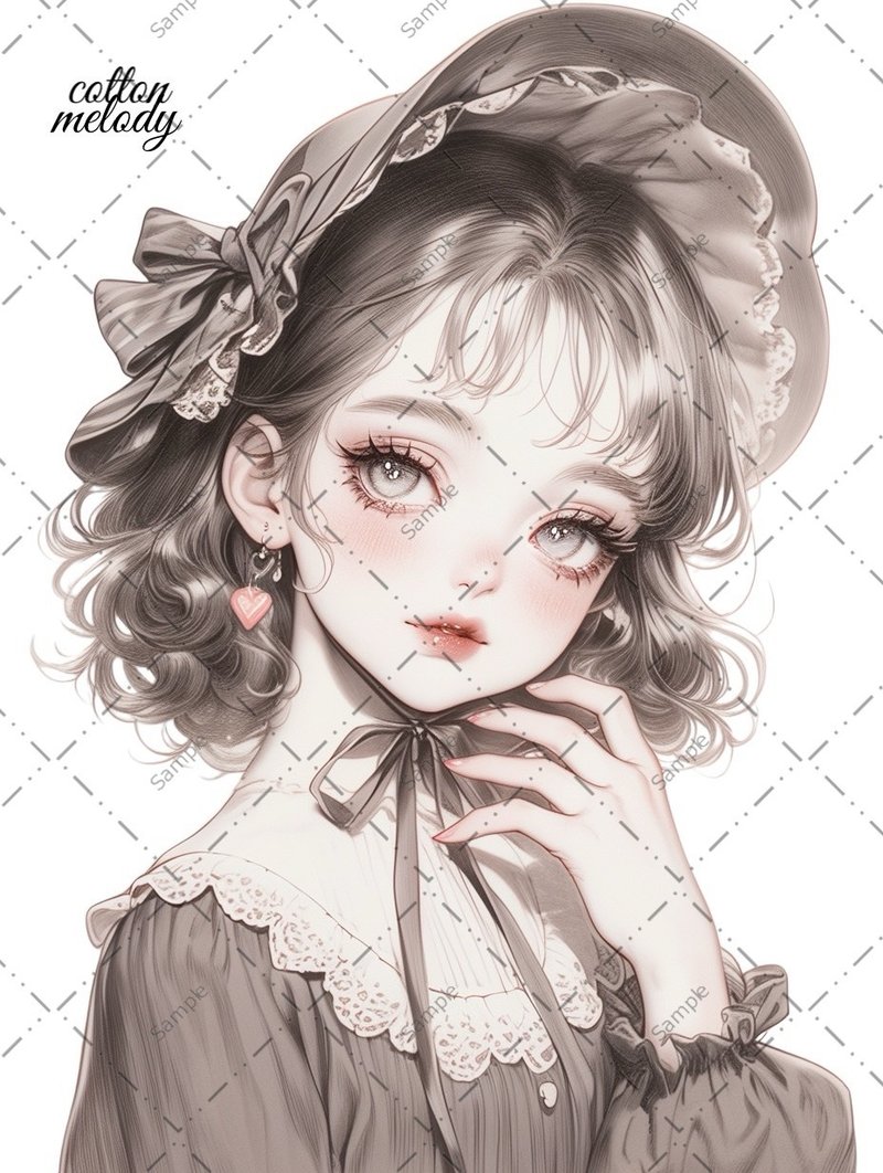 original sticker no.1059 人物ステッカー オリジナルステッカー 人物ステッカー 女の子ステッカー オリジナル人物ステッカー - 貼紙 - 紙 