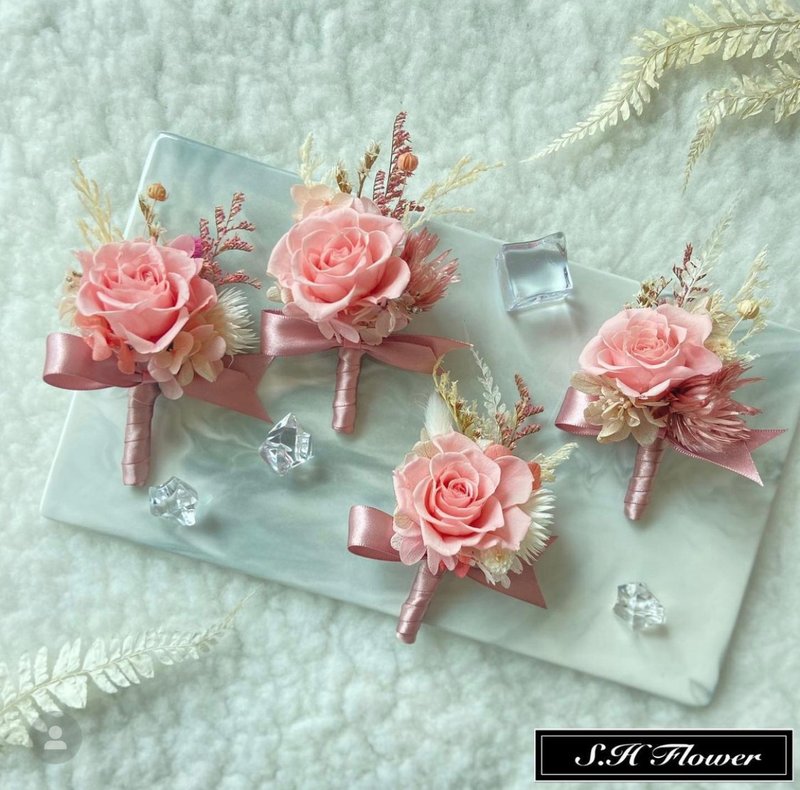 永生花胸花 結婚胸花/新郎胸花/主婚人胸花/伴郎胸花/招待胸花 - 胸花/手腕花 - 植物．花 