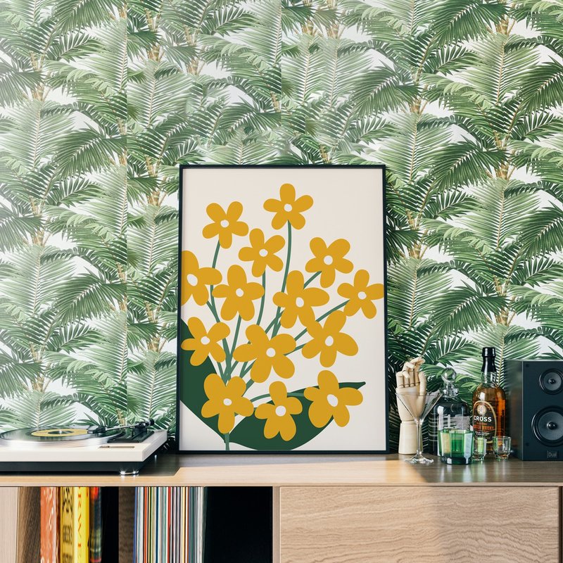 日式小花II-臥房掛畫/花/插畫/春天畫作/攝影/餐桌/複製畫 - 海報/掛畫/掛布 - 其他材質 多色