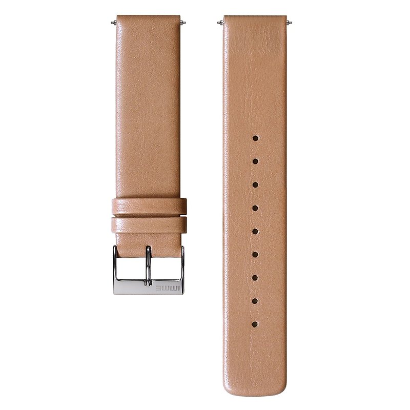 Tan & Brown Leather Strap - สายนาฬิกา - โลหะ สีกากี