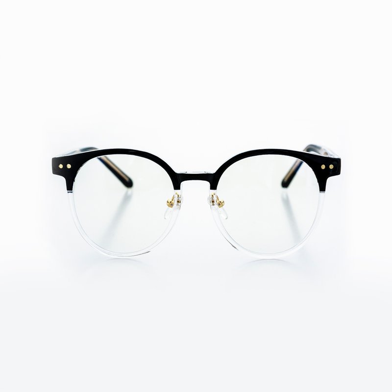 ASLLY plate round frame blue light filter glasses | black through cola bubbles - Glasses & Frames - Other Materials Black