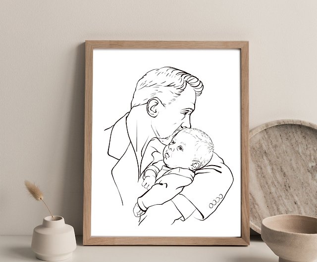 Father and son baby beginning to walk. Continuous line drawing, Stock  Vector, Vector And Low Budget Royalty Free Image. Pic. ESY-053144501 |  agefotostock