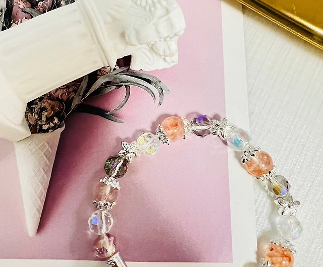 Austrian Crystal Pink Charm Bracelet