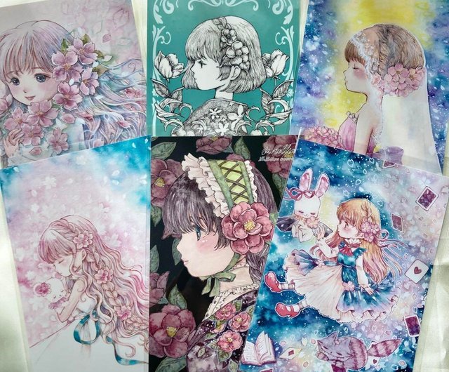 ポストカード】桜/椿モチーフ 6枚セット - ショップ Miri poupee