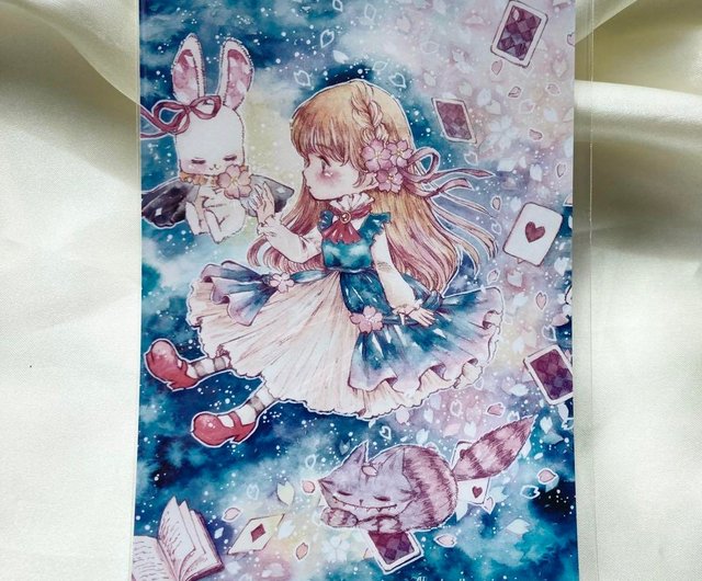 アンティークポストカード　春の微睡～ウェービーヘアの絵画の中の少女～ アンティークポストカード ビスクドールと少女たち♡フランス