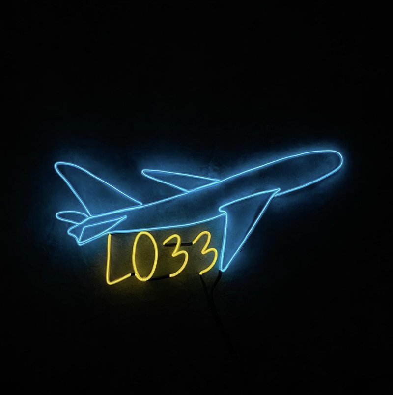 neonlite 客製霓虹文字圖案燈 /飛機+名字/ - 燈具/燈飾 - 塑膠 藍色