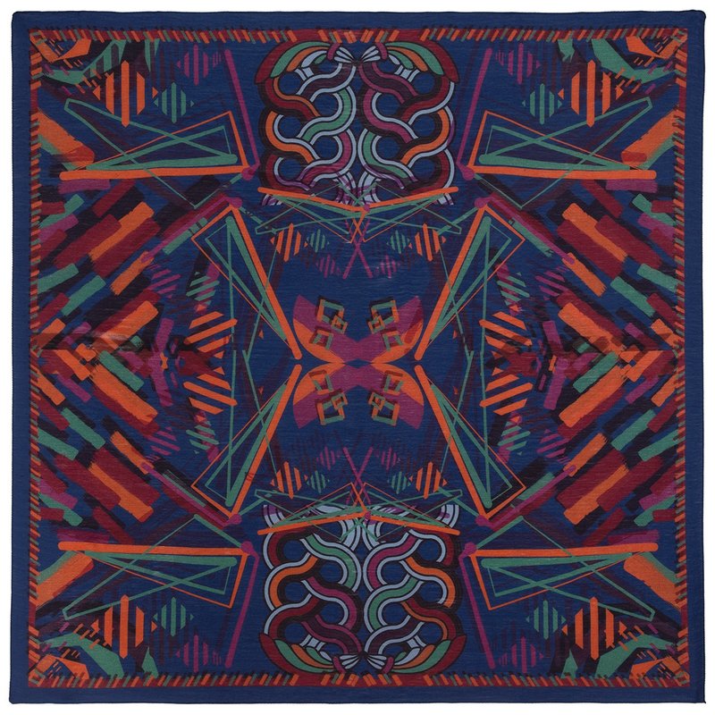 Original Pavlovo Posad Russian Shawl 100% Wool Woolen Scarf 115x115 cm 11059-14 - 絲巾 - 羊毛 多色