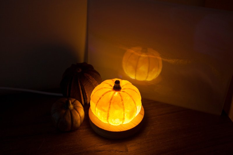 Mini Pumpkin Handmade Night Lamp Natural Stone Atmosphere Lamp Customized Gift Practical Birthday Gift - Lighting - Crystal Orange