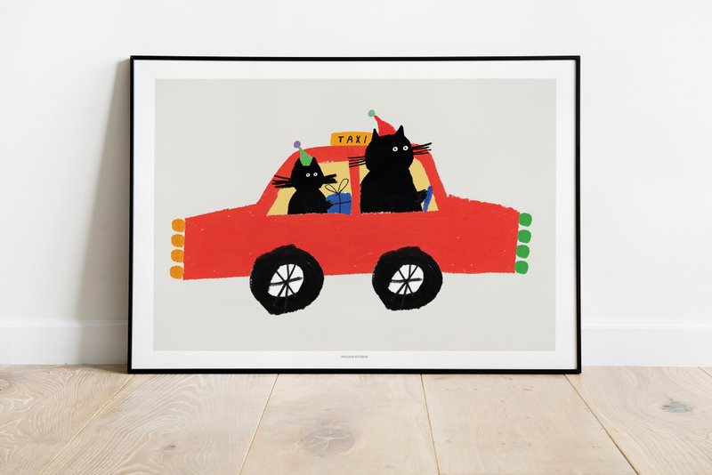 The Red Car poster (A3/A4) - 海報/掛畫/掛布 - 紙 紅色