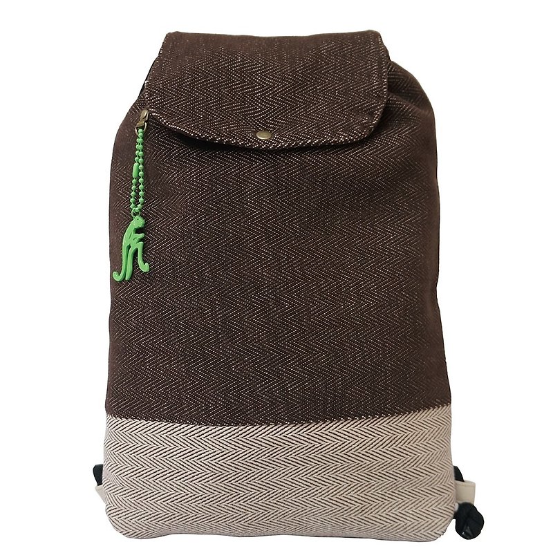 []マーベル暖かい小さな骨パターンビームポートバッグのバックパックです - リュックサック - ポリエステル ブラウン