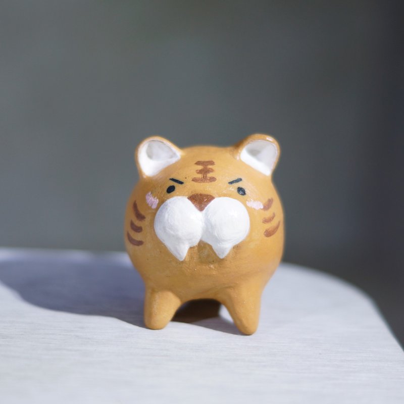 手捏陶偶-老虎(黃) - 擺飾/家飾品 - 陶 多色