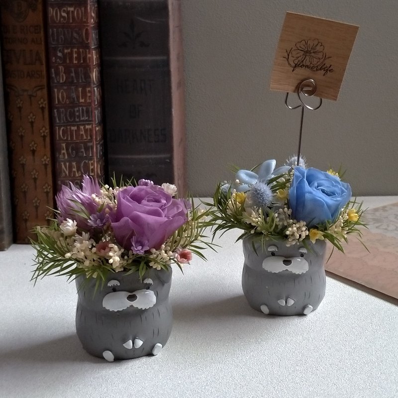 【Woof Woof│Schnauzer】memo table flower│everlasting flower│dried flower - Dried Flowers & Bouquets - Plants & Flowers 