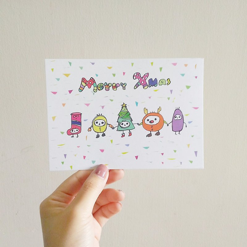 聖誕節 Merry Xmas 明信片 - 心意卡/卡片 - 紙 多色