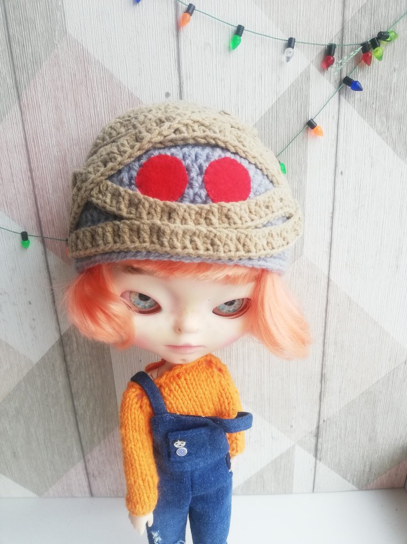 Blythe doll crochet hat Mummy - 公仔/玩偶 - 棉．麻 咖啡色