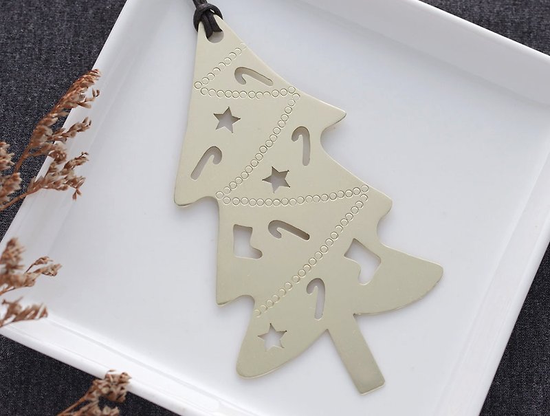 ni.kou Bronze Engraved Bookmark - Christmas Tree - ที่คั่นหนังสือ - โลหะ 