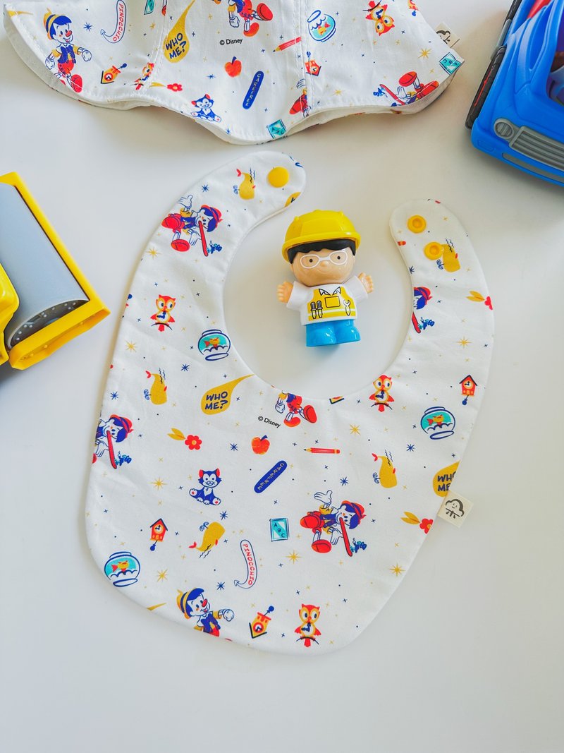 Fairy tale puppet baby bib pocket square pocket - ผ้ากันเปื้อน - ผ้าฝ้าย/ผ้าลินิน ขาว