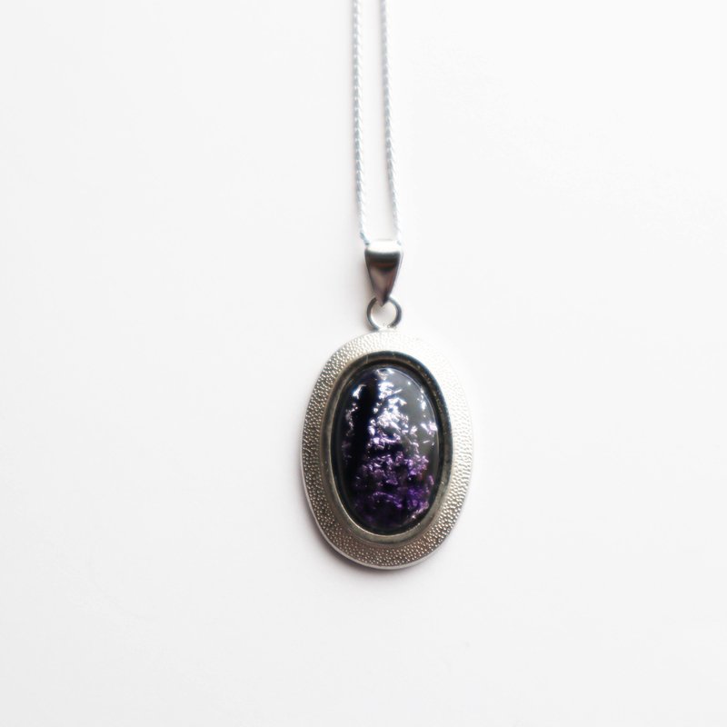 銀河【Amethyst】七宝焼のペンダント 純銀箔ちらし七宝 - 項鍊 - 其他材質 紫色