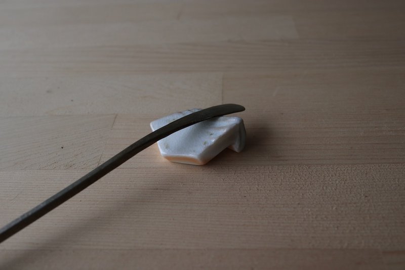 柴燒造型匙置 - 茶壺/茶杯/茶具 - 瓷 白色