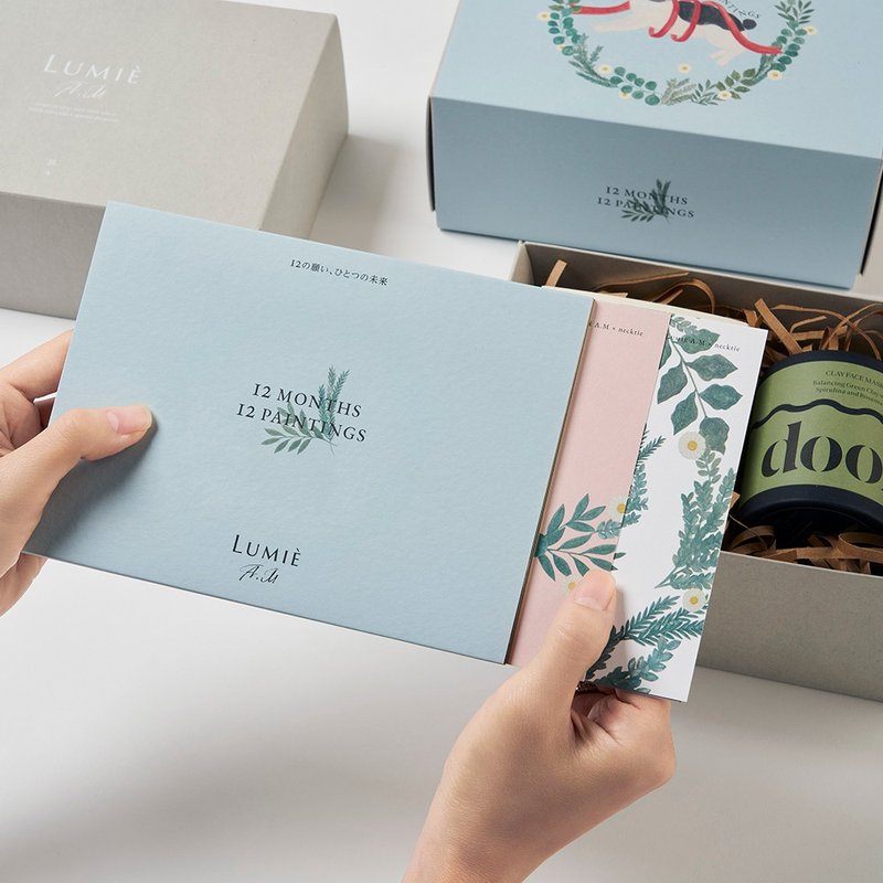 北海道イラストレーターネクタイ× Lumiè A.M. 路洣 限定ギフトセット_浄化と再生のギフトセット - 石けん - 紙 ブラウン