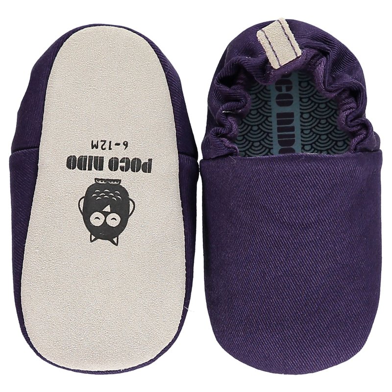 Poco Nido (UK) Baby/BB Shoe/Kids learning Shoe - Plain Midnight Purple - Baby Shoes - Cotton & Hemp 