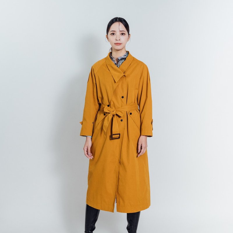 AVVJOY | Geometric Deconstructed Long Trench Coat - เสื้อสูท/เสื้อคลุมยาว - วัสดุอื่นๆ 