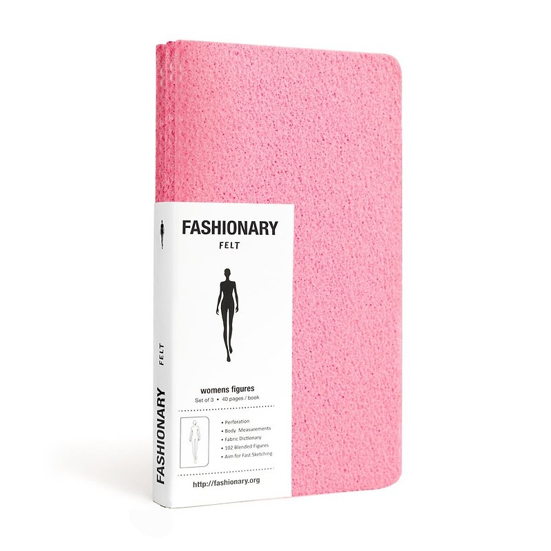 FASHIONARY hand-painted / female / A6 / 3-piece / strawberry felt - Notebooks & Journals - Paper 