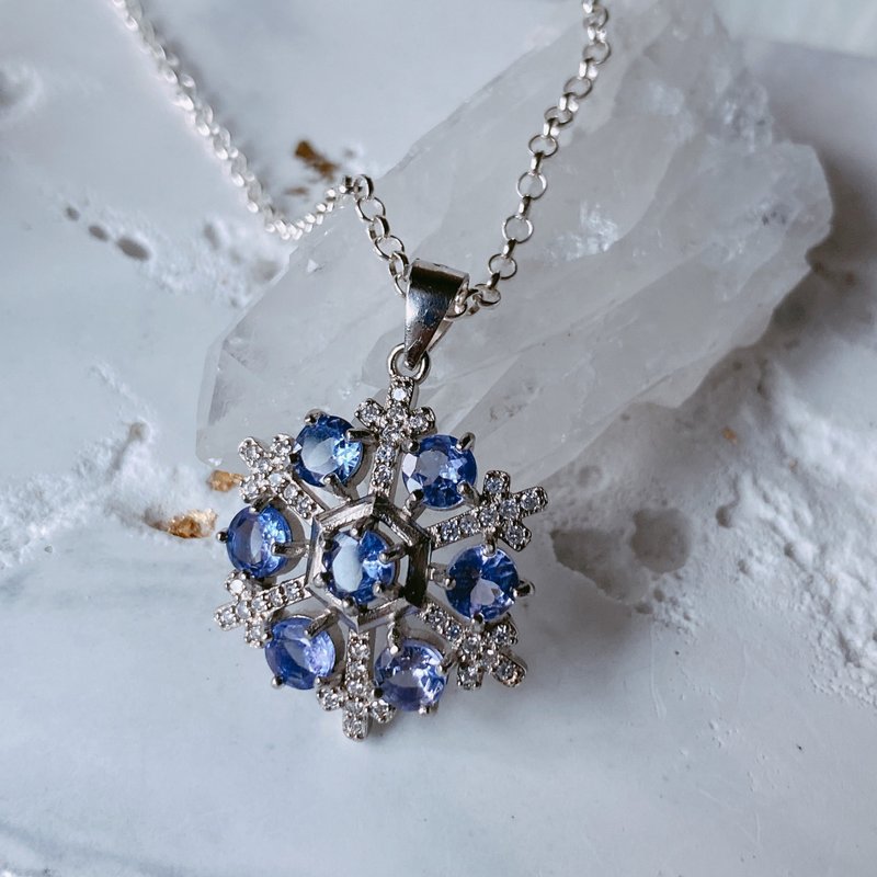 天然宝石スターリングシルバーネックレスタンザナイト石は現在販売されています。ご注文前にプライベートメッセージでお問い合わせください - ネックレス - スターリングシルバー 