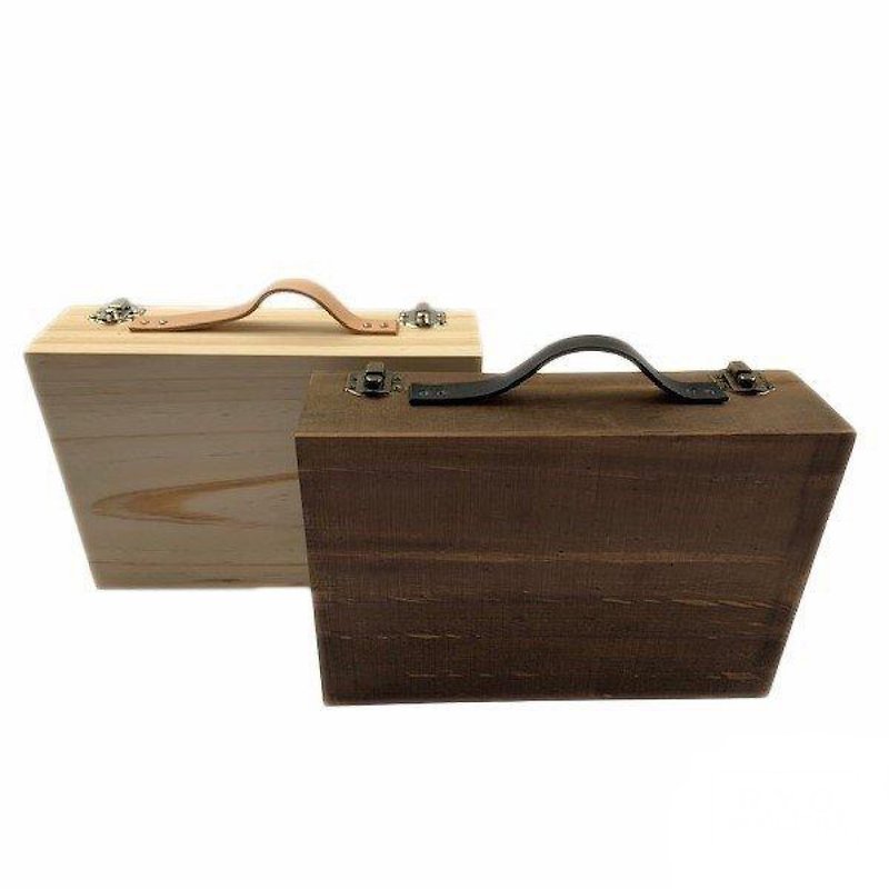 Wooden carry case plastic case 2color - กล่องเก็บของ - ไม้ สีนำ้ตาล