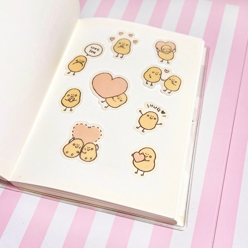 Xiaoshu heart sticker set - Stickers - Plastic Pink