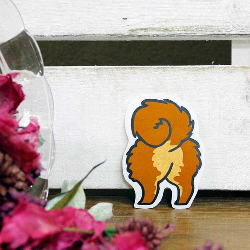 [Reflective Sticker] Pomeranian's Butt 3.8*5.5 cm - Other - Waterproof Material Multicolor