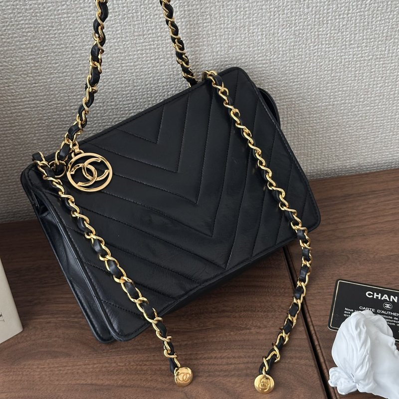 CHANEL 香奈兒 羊皮 鏈條肩背包 - 側背包/斜背包 - 真皮 黑色