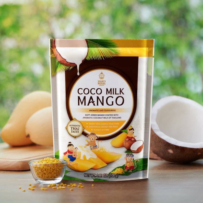Siam's Royal Coco Milk Soft-Dried Mango 108g - ขนมคบเคี้ยว - พลาสติก สีทอง